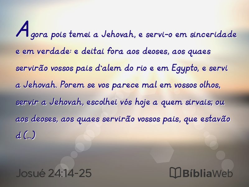 Josué 24:14-25 em imagem para compartilhar
