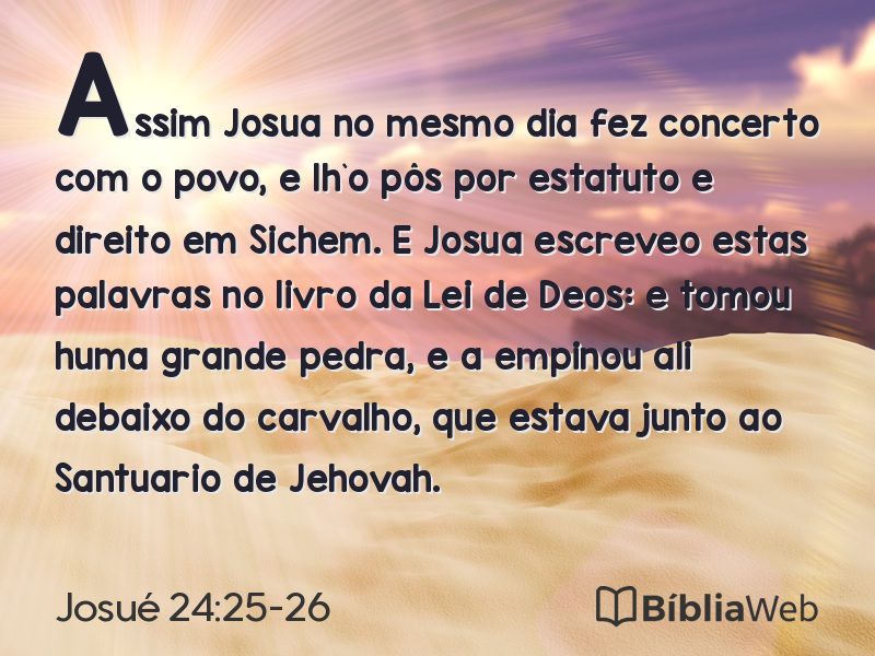 Josué 24:25-26 em imagem para compartilhar