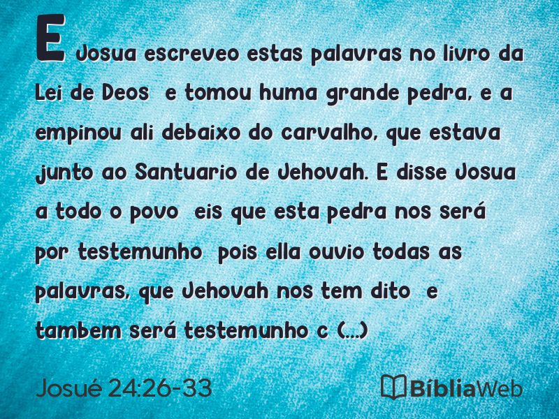 Josué 24:26-33 em imagem para compartilhar