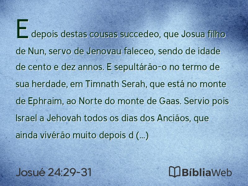 Josué 24:29-31 em imagem para compartilhar