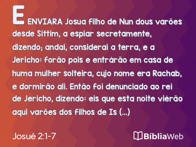 Josué 2:1-7 em imagem para compartilhar