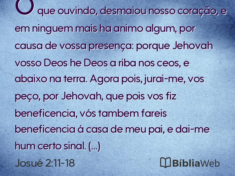 Josué 2:11-18 em imagem para compartilhar