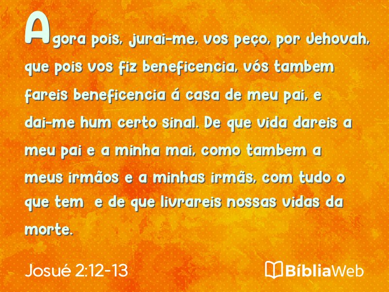 Josué 2:12-13 em imagem para compartilhar