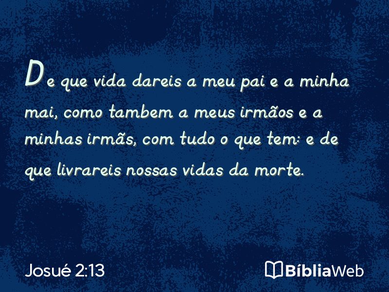Josué 2:13 em imagem para compartilhar
