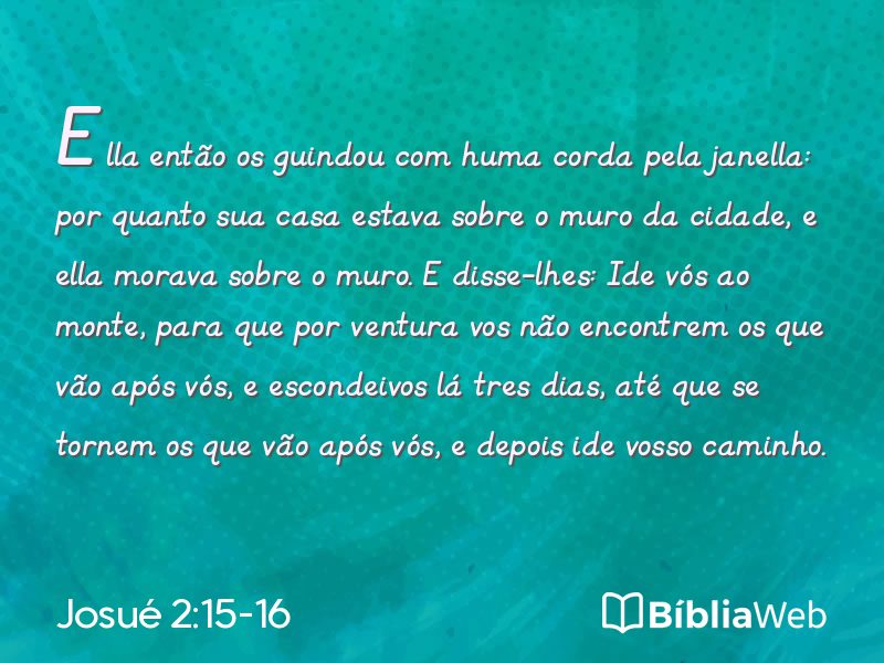 Josué 2:15-16 em imagem para compartilhar