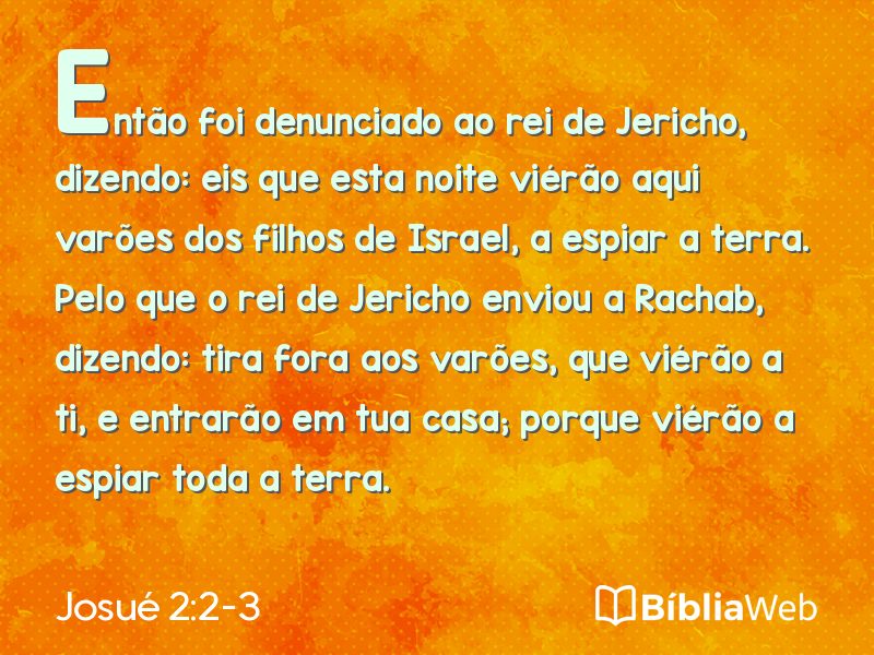 Josué 2:2-3 em imagem para compartilhar