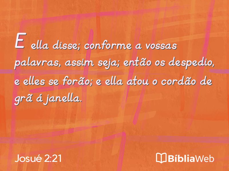 Josué 2:21 em imagem para compartilhar
