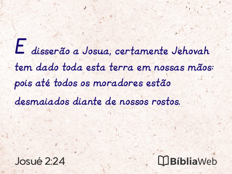 Josué 2:24 em imagem para compartilhar
