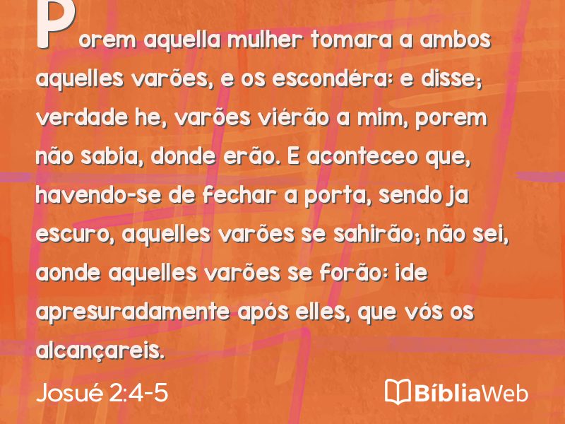 Josué 2:4-5 em imagem para compartilhar