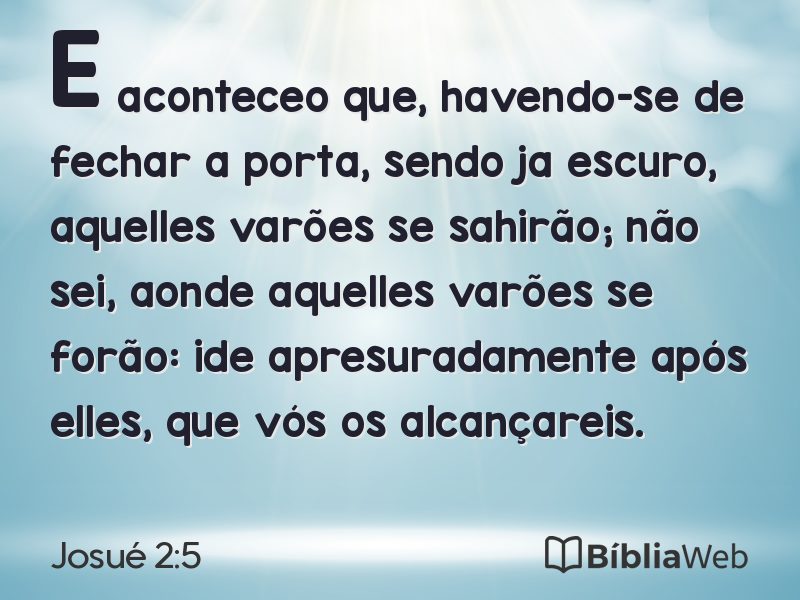 Josué 2:5 em imagem para compartilhar