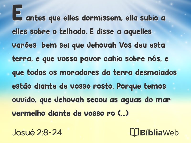 Josué 2:8-24 em imagem para compartilhar