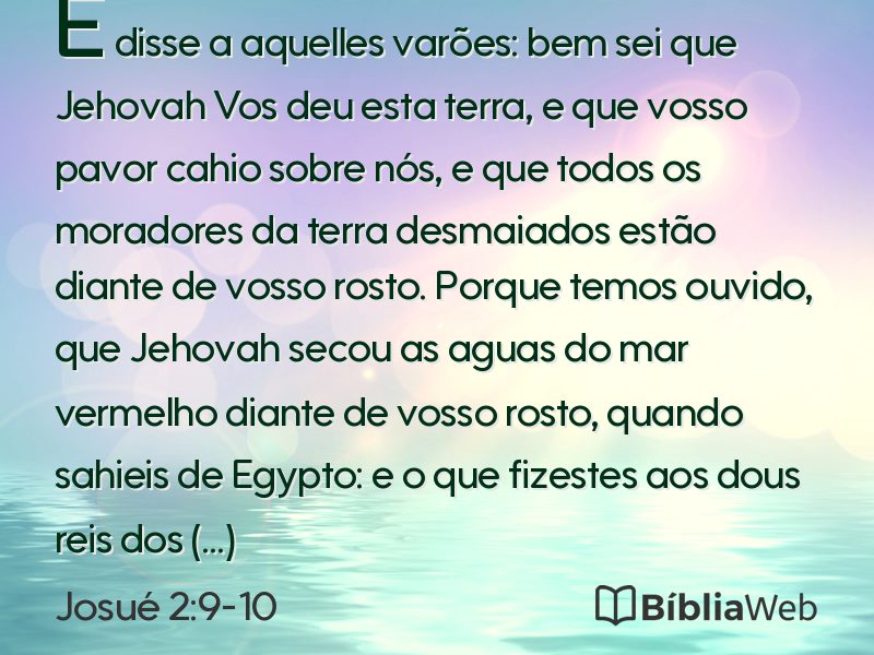 Josué 2:9-10 em imagem para compartilhar