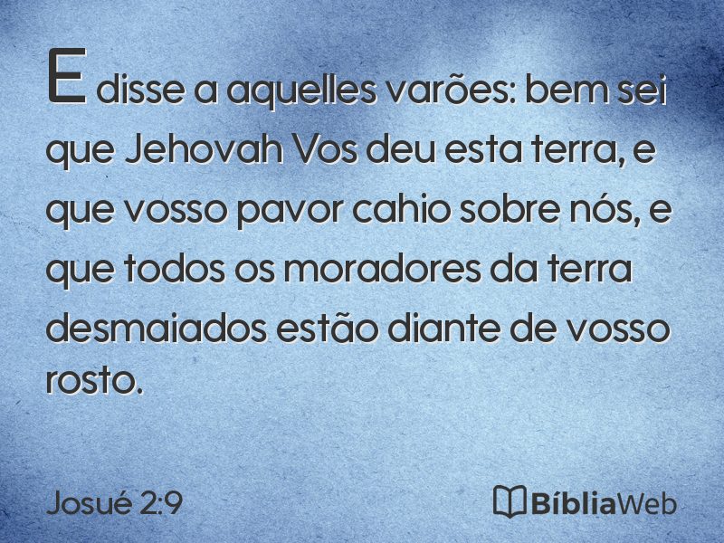 Josué 2:9 em imagem para compartilhar