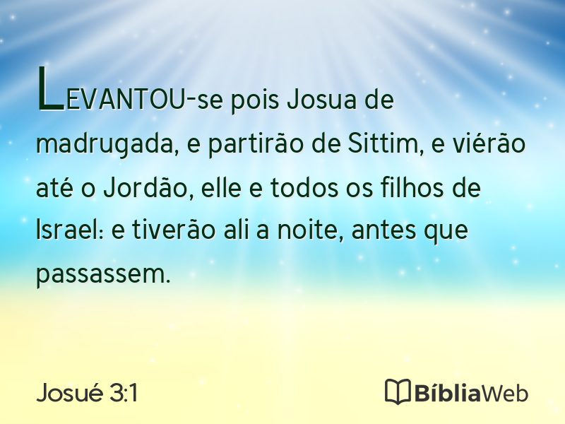 Josué 3:1 em imagem para compartilhar