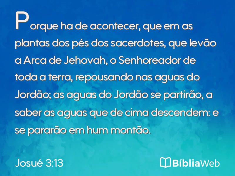 Josué 3:13 em imagem para compartilhar