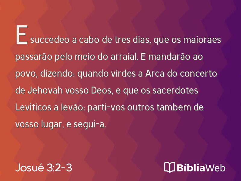 Josué 3:2-3 em imagem para compartilhar