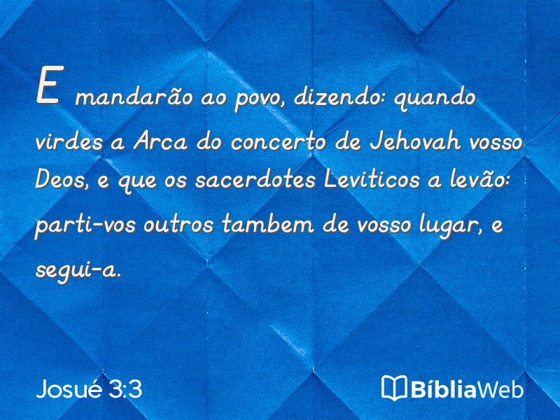 Josué 3:3 em imagem para compartilhar