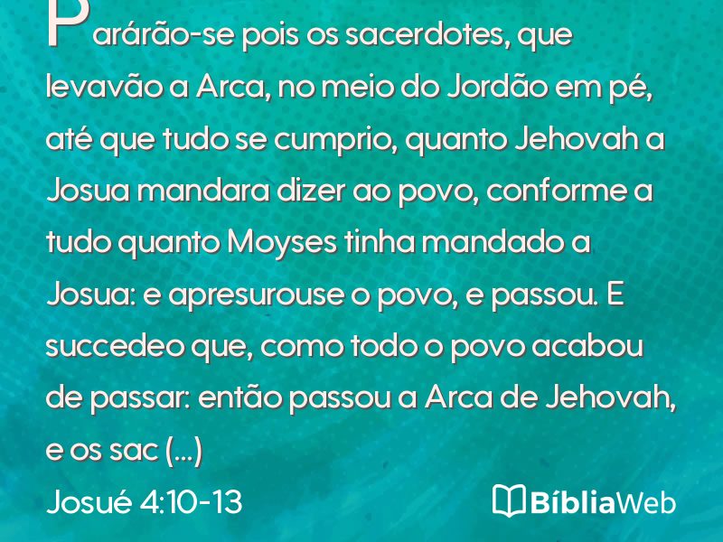 Josué 4:10-13 em imagem para compartilhar