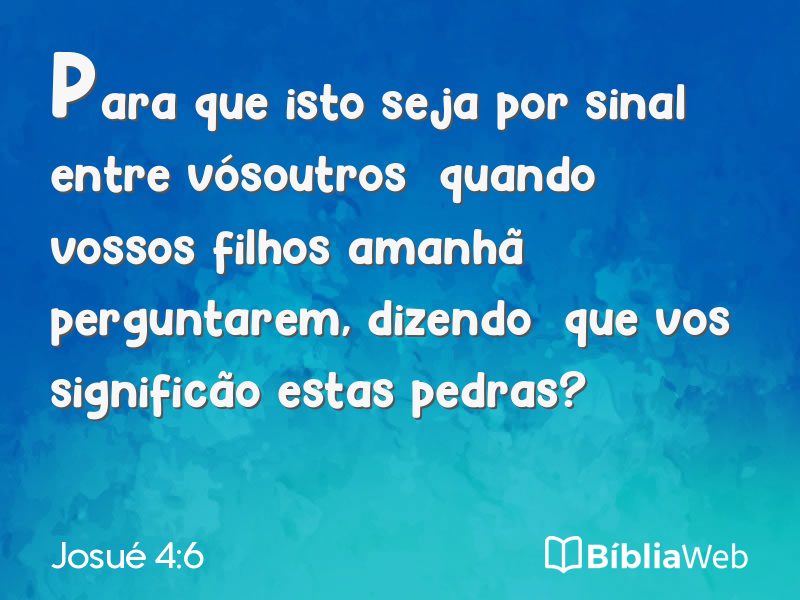 Josué 4:6 em imagem para compartilhar
