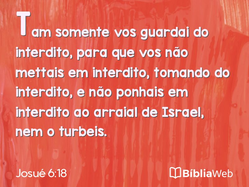 Josué 6:18 em imagem para compartilhar