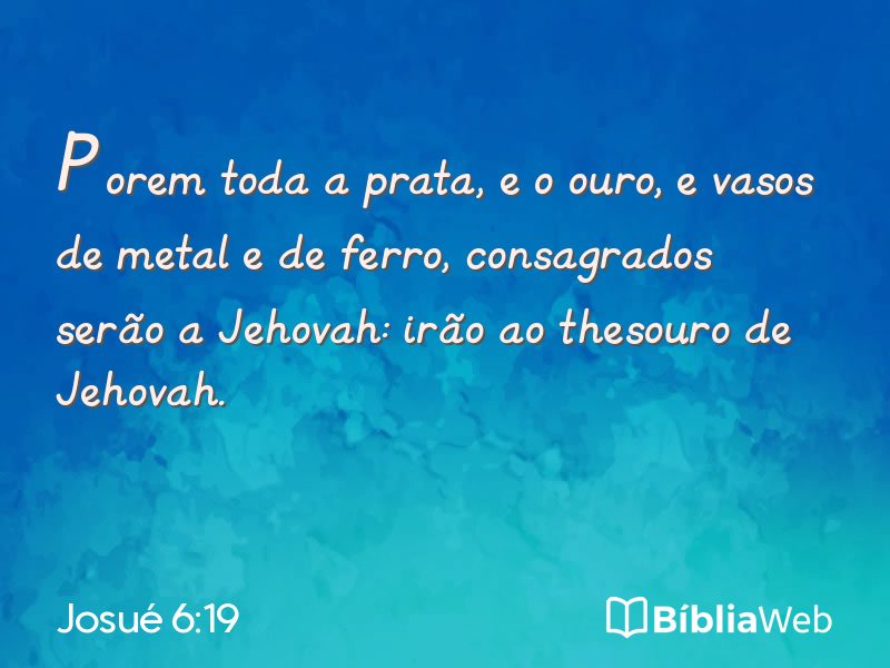 Josué 6:19 em imagem para compartilhar