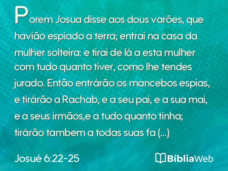 Josué 6:22-25 em imagem para compartilhar