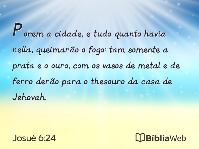 Josué 6:24 em imagem para compartilhar