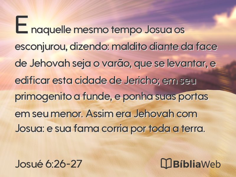 Josué 6:26-27 em imagem para compartilhar