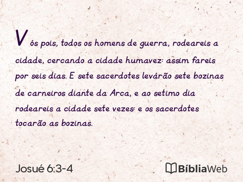 Josué 6:3-4 em imagem para compartilhar