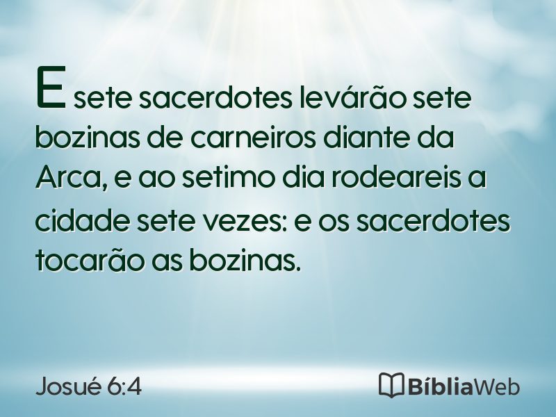 Josué 6:4 em imagem para compartilhar