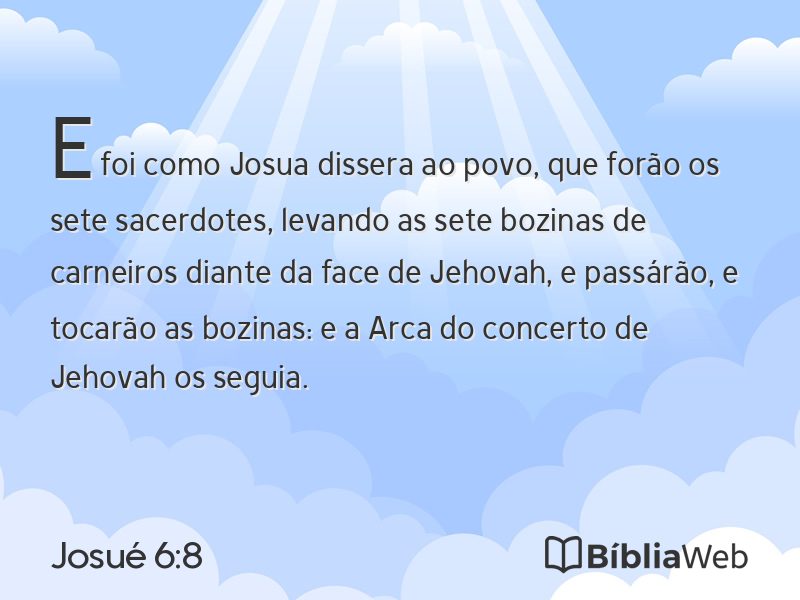 Josué 6:8 em imagem para compartilhar