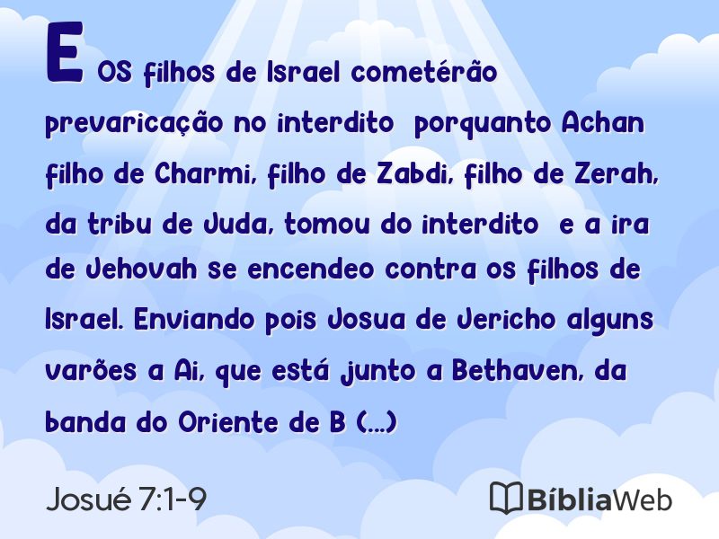 Josué 7:1-9 em imagem para compartilhar