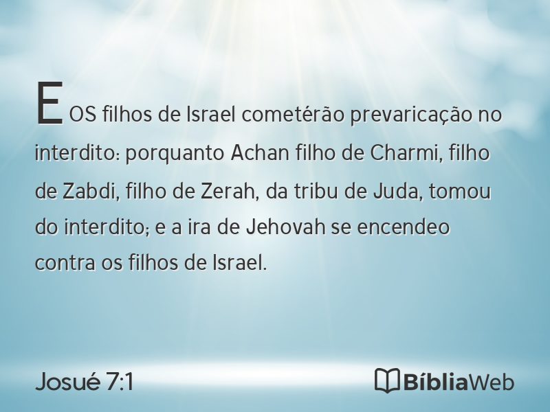 Josué 7:1 em imagem para compartilhar