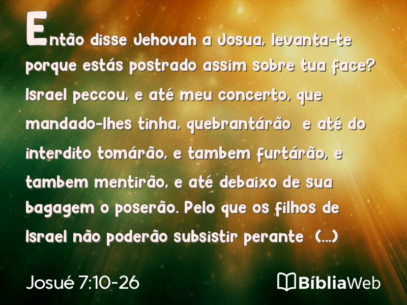 Josué 7:10-26 em imagem para compartilhar