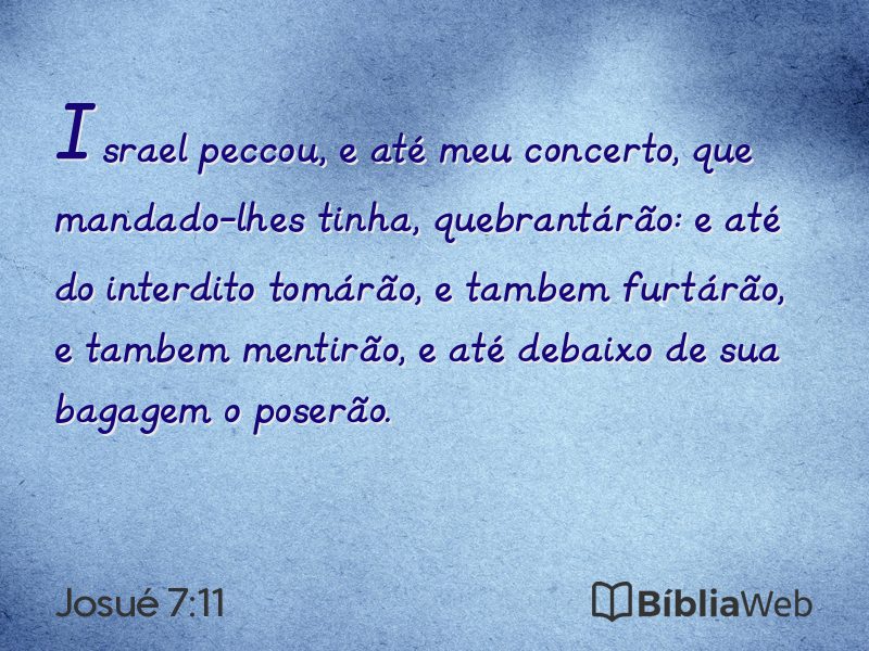 Josué 7:11 em imagem para compartilhar