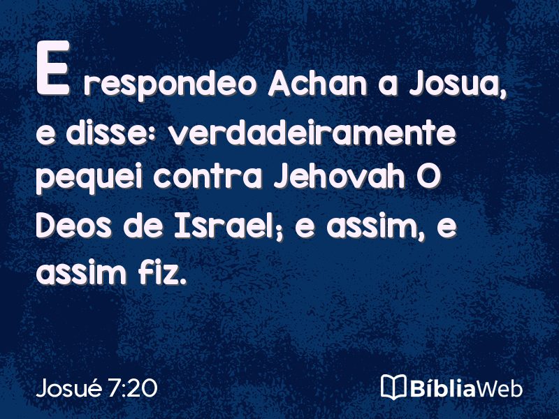 Josué 7:20 em imagem para compartilhar