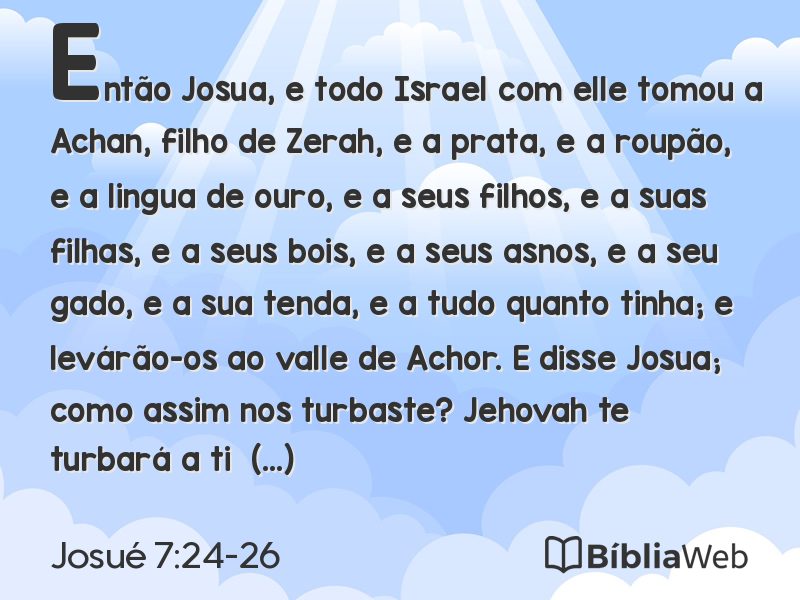 Josué 7:24-26 em imagem para compartilhar