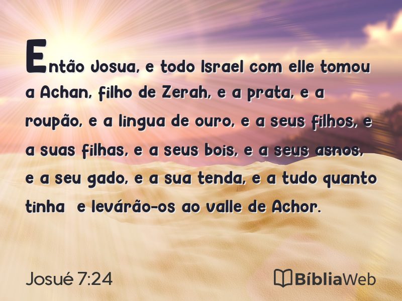 Josué 7:24 em imagem para compartilhar
