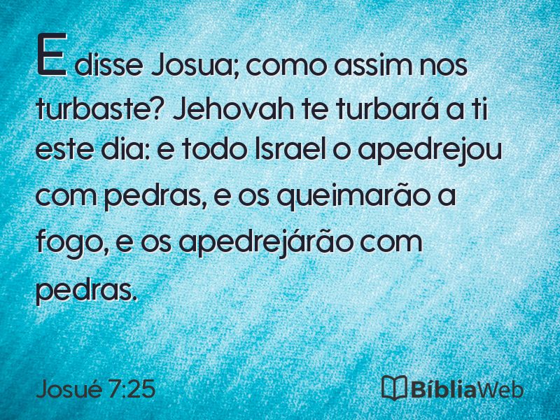 Josué 7:25 em imagem para compartilhar