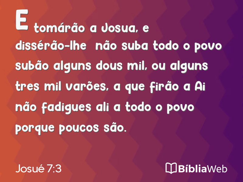 Josué 7:3 em imagem para compartilhar