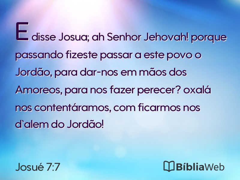 Josué 7:7 em imagem para compartilhar