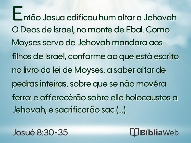 Josué 8:30-35 em imagem para compartilhar