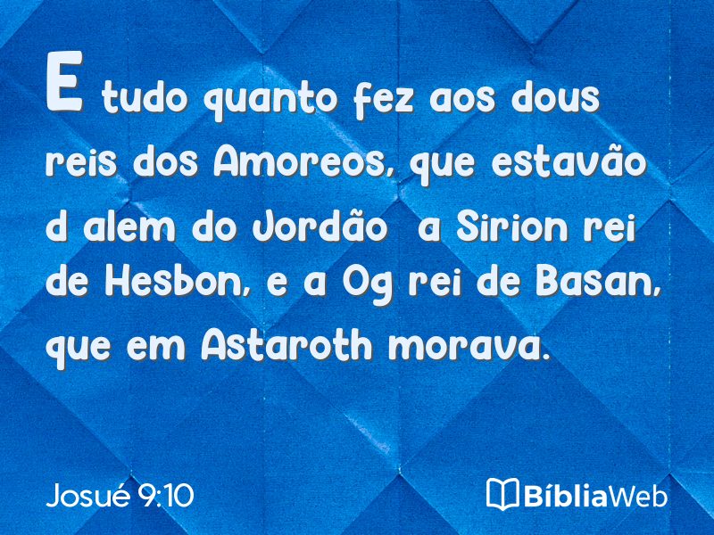 Josué 9:10 em imagem para compartilhar