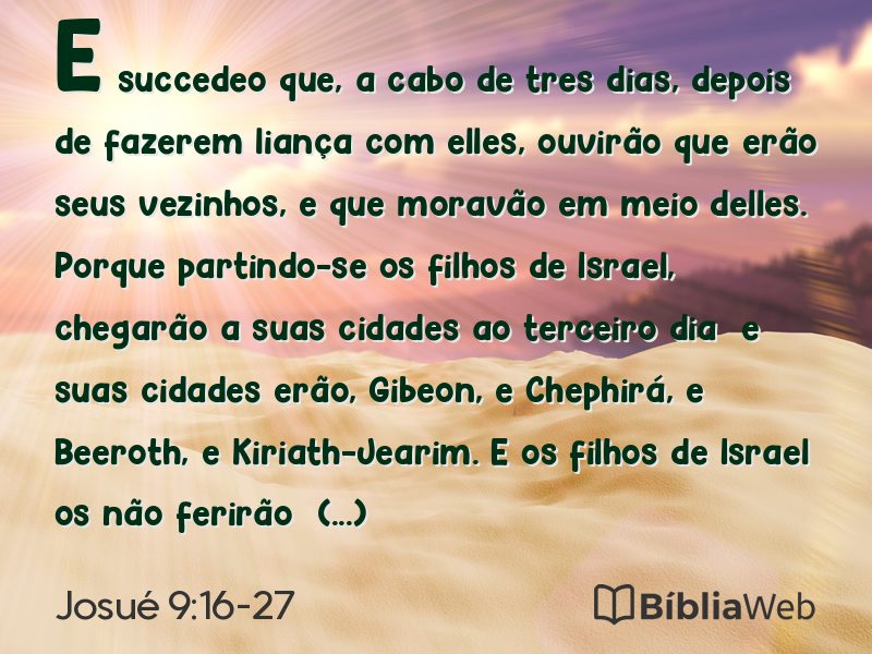 Josué 9:16-27 em imagem para compartilhar