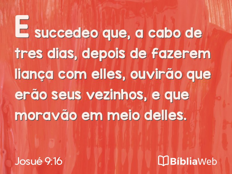 Josué 9:16 em imagem para compartilhar