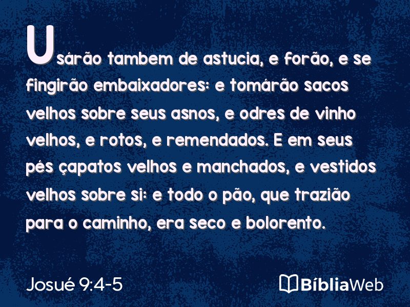 Josué 9:4-5 em imagem para compartilhar