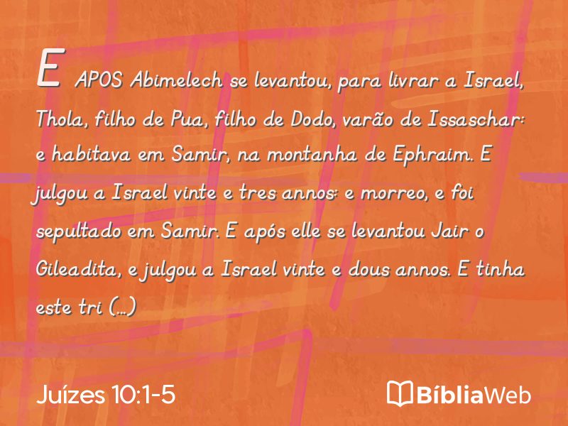 Juízes 10:1-5 em imagem para compartilhar