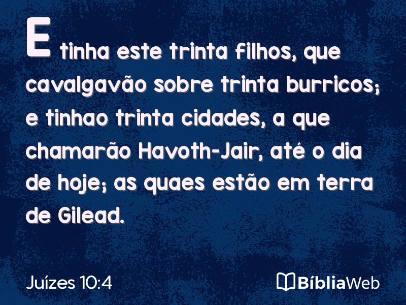 Juízes 10:4 em imagem para compartilhar