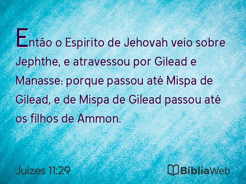 Juízes 11:29 em imagem para compartilhar