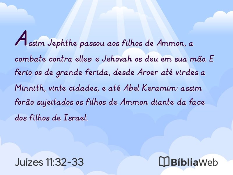 Juízes 11:32-33 em imagem para compartilhar